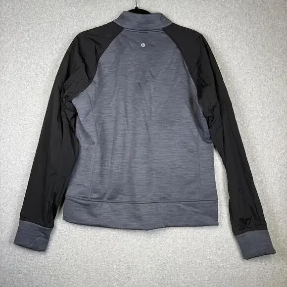 Lululemon Men’s M Gray Black Intermission Bomber Jacket Zip Up